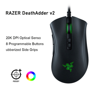 <span class=keywords><strong>Razer</strong></span>-Sensor óptico <span class=keywords><strong>DeathAdder</strong></span> <span class=keywords><strong>V2</strong></span>, 20K <span class=keywords><strong>DPI</strong></span>, interruptor más rápido, iluminación croma RGB, 8 agarres laterales de goma programables, ratón para videojuegos - Product Image 2