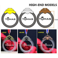 Médaille de cristal en verre de sport personnalisée en gros pas cher médaille de cristal d'or personnalisé blanc ruban médailles de sport médaille de cristal personnalisée