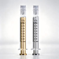 Seringue en verre Luer Lock de 2,25 ml avec colonne de décompression pour la manipulation d' aliquots de matières premières