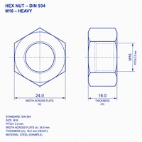 Écrou hexagonal lourd DIN 6915 en acier au carbone de grade 8.8 10.9, zingué, galvanisé à chaud, M10-M48 pour structure en acier