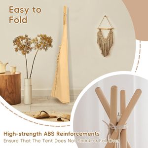 Tente <span class=keywords><strong>tipi</strong></span> pliable en toile de coton naturel pour enfants, cadeau pour enfants - Product Image 5