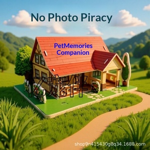 3D-Papier-Villa mit Schwimmbad für Haustier-Ritualofferzüge zum 3-Wochen-Jubiläum, Gedenkfeiern für Katzen und Hunde - Product Image 2