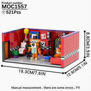 ชุดตัวต่อพลาสติก ABS 395 ชิ้น MOC1557 FNAF ห้องเฟรดดี้ ฟ็อกซี่ มิดไนท์แบร์ ชุด DIY สำหรับเด็กอายุ 14 ปีขึ้นไป - Product Image 4
