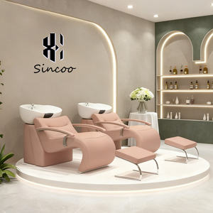 High-<b>end</b> Customization Barbershop Shampoo Chair with Basin Water Parts Hair Salon Shampoo <b>Bed</b> with Foot Pedal - Product Image 3