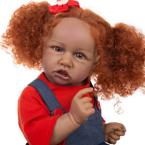 Muñecas Bebé Reborn <span class=keywords><strong>de</strong></span> Pelo Rojo Hechas a Mano <span class=keywords><strong>de</strong></span> 57 CM, Muñecas <span class=keywords><strong>de</strong></span> <span class=keywords><strong>Silicona</strong></span> Completa, Bebé Africano Recién Nacido, Juguetes en <span class=keywords><strong>Miniatura</strong></span> <span class=keywords><strong>de</strong></span> <span class=keywords><strong>Silicona</strong></span>, Regalos <span class=keywords><strong>de</strong></span> Navidad y Cumpleaños para Niños - Product Image 5