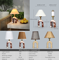 Lampes de table LED modernes en marbre, sans fil, flexibles, à commande tactile, en albâtre, rechargeables, pour chambre à coucher, salon, décoration de la maison