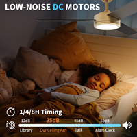 Ventilateur de plafond silencieux à moteur DC réversible doré de 52 pouces avec télécommande, économie d'énergie