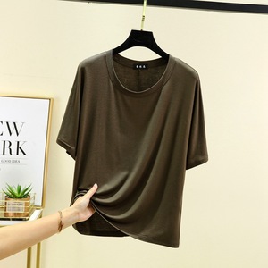 T-shirt da <span class=keywords><strong>Donna</strong></span> in Modal con Girocollo Senza Maniche Maglietta Sottile e Larga <span class=keywords><strong>Oversize</strong></span> da Sotto <span class=keywords><strong>Abbigliamento</strong></span> Corto da Casa Top - Product Image 3
