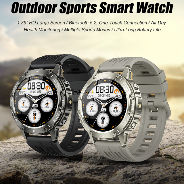 Hot Selling S81 Sport Smart Watch 1.39 Inch Round BT Call IP68 Waterproof Heart Rate Monitor Flashlight for Outdoor Men Women