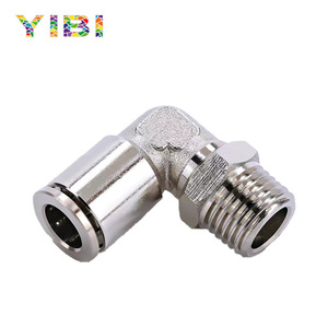 Conector de acero inoxidable neumático YIBI PHF de 90 grados para manguera de aire - Product Image 1