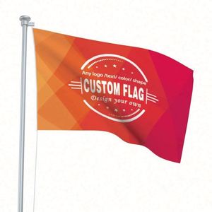 Factory Wholesale 100% Polyester Good Quality Orange Custom <b>Flags</b>, Banners for Indoor Outdoor Use - Product Image 5