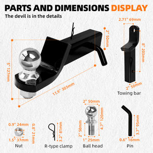 AUTOBOTS Usine de qualité supérieure <span class=keywords><strong>à</strong></span> bas prix Crochet de remorquage <span class=keywords><strong>à</strong></span> <span class=keywords><strong>boule</strong></span> <span class=keywords><strong>d</strong></span>'<span class=keywords><strong>attelage</strong></span> en aluminium avec revêtement en poudre pour remorque avec <span class=keywords><strong>boule</strong></span> - Product Image 3