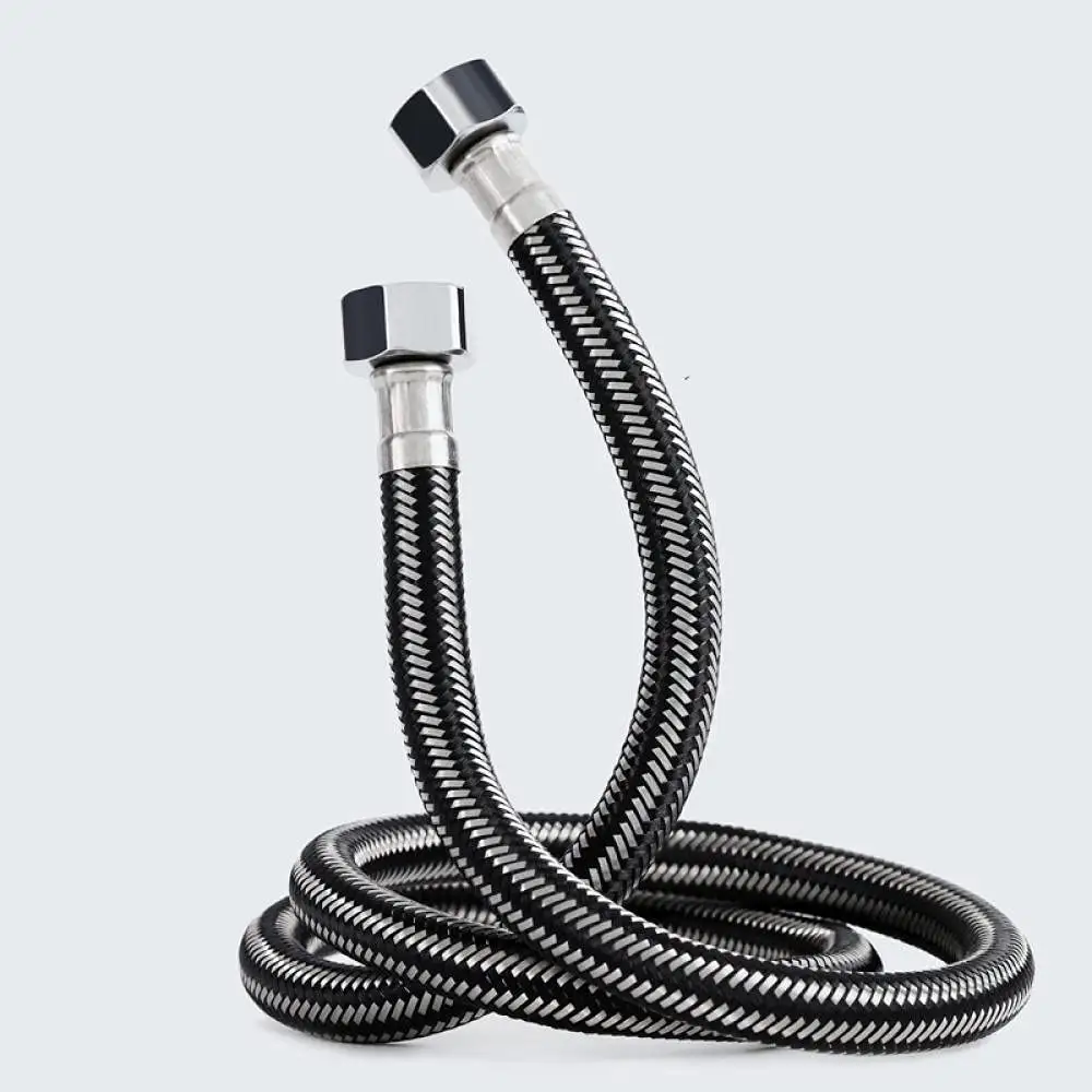 China manufacturers Stainless Steel Braided Hose Flexible Water Plumbing Pipe Bathroom Kitchen Sink Hot Cold Water Inlet Hoses