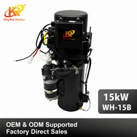 Chauffe-eau de stationnement diesel OkyRie 12V 24V 15KW, type eau, préchauffeur de liquide de refroidissement moteur, télécommande LCD pour camping-car et camion, vente en gros