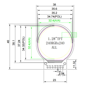 1.28-Inch Ronde Scherm Tft <span class=keywords><strong>Module</strong></span> Met 240X240 Ips Hd Display Spi Full <span class=keywords><strong>Color</strong></span> Rgb <span class=keywords><strong>Lcd</strong></span> Touch <span class=keywords><strong>Controller</strong></span> Voor Slimme Horloges Drones - Product Image 6