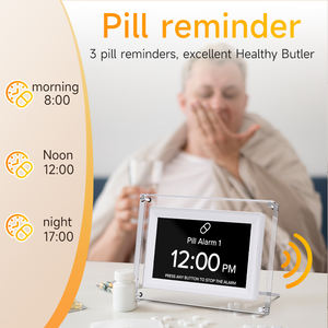 7 Inch Smart Digital Calendar <strong>Clock</strong> with Extra <strong>Large</strong> Non-Abbreviated Day &amp; Month Seniors <strong>Wall</strong> <strong>Clock</strong> with Clear Date Display - Product Image 3