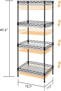 NSF-Certified 4-Tier Cable Management Rack 24x18x48in Modular Heavy-Duty Storage System for Commercial Kitchen &amp; <strong>Wire</strong> <strong>Shelf</strong>