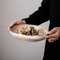 Assiette à dîner en porcelaine solide motif myrtille, compatible micro-ondes, style vintage, luxe léger, rétro, rectangulaire, pour la maison, l'hôtel et le restaurant