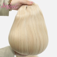 Extensions de cheveux à clips SL en stock Qingdao Invisible Genius Weft 100% cheveux humains russes Remy bruts