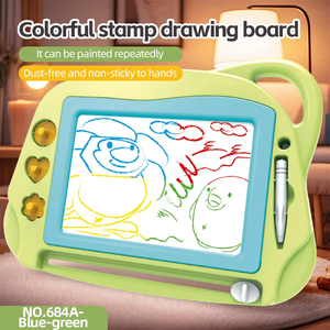 Магнитная доска для рисования для детей, мини-планшет для путешествий, с 3 штампами - Product Image 3