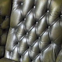 Sillón de Cuero Genuino de Alta Gama con Respaldo Alto, Estructura de Madera Sólida, Asiento Cómodo para Apartamento, Sala de Estar, Hotel, Salón