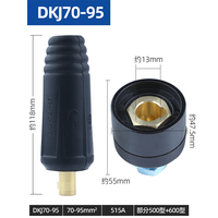 DKJ 10-25/35-50/50-70 Panneau de connecteur de soudage TIG à électrodes avec prise mâle femelle en cuivre