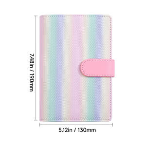 Agenda A6 con buste con cerniera, organizer per denaro in pelle PU, agenda con buste per contanti <span class=keywords><strong>a</strong></span> <span class=keywords><strong>righe</strong></span> sfumate - Product Image 6