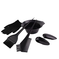 Ensemble complet de peignes de coloration des cheveux et gants jetables Bol à cheveux en plastique pour outils de mélange de couleurs de cheveux de salon
