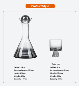 Ensemble de <span class=keywords><strong>carafe</strong></span> <span class=keywords><strong>à</strong></span> <span class=keywords><strong>whisky</strong></span> en <span class=keywords><strong>cristal</strong></span> gris fumé nordique de luxe avec 4 verres <span class=keywords><strong>à</strong></span> base lourde <span class=keywords><strong>Carafe</strong></span> géométrique pour cadeau de bar - Product Image 4