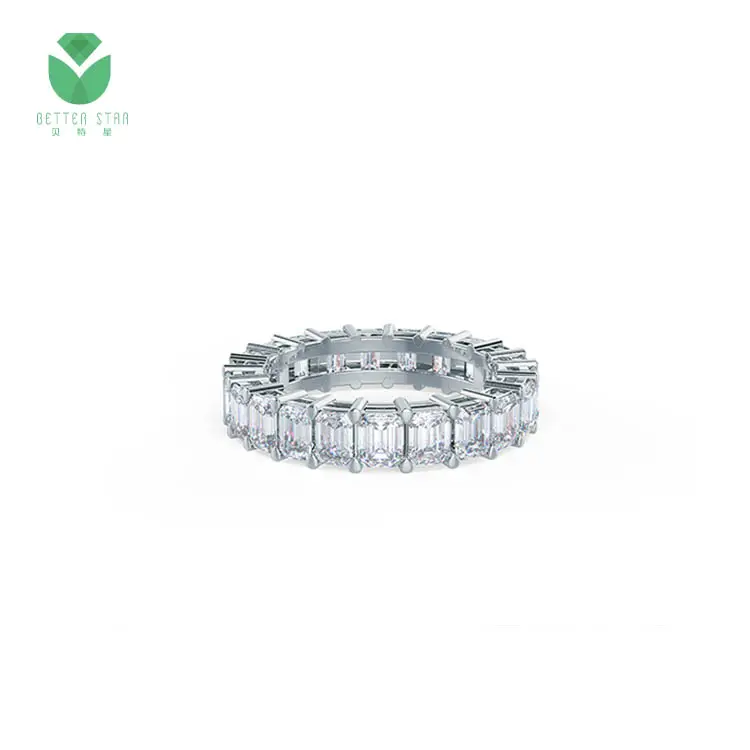 Perhiasan Berkualitas Tinggi 9K 14K 18K Cincin Berlian Ditumbuhkan Lab Emas Cincin Pernikahan Bersertifikasi IGI CVD Bentuk Bulat Berlian Lab Perhiasan