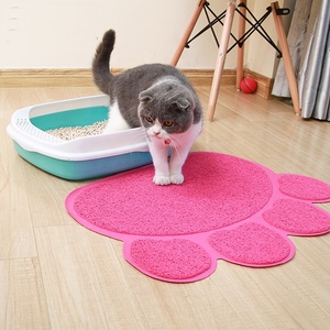 Hohe qualität Pfote Form <span class=keywords><strong>Pet</strong></span> Schüssel Matte Wasserdichte Lebensmittel PVC Hund Fütterung Matte innen floormat - Product Image 5