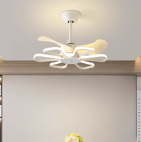 Ventilateur de plafond électrique intelligent avec lumière LED, lustre de plafond télécommandé pour salon et chambre à coucher