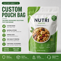 Sacs d'emballage OEM pour fruits secs, noix, noix de cajou, de qualité supérieure, recyclables, avec impression couleur personnalisée, refermables, en aluminium, avec fermeture éclair