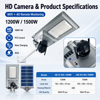 NOUVEAU MODÈLE 400W 1200W Lampadaire Solaire avec Caméra 4G WiFi CCTV Surveillance PTZ Capteur Radar Intelligent Éclairage de Sécurité Extérieur