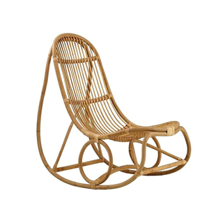 Eco-Friendly Bamboo Wooden Rocking <b>Chair</b> for Elders-Bedroom & Hotel Use Comfortable Lounge Recliner with Armrest - Product Image 1