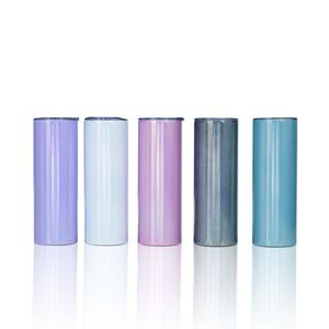 Qualisub Gobelet isotherme fin personnalisable 20oz, couleurs mélangées, vierges pour sublimation, en acier inoxydable, effet arc-en-ciel scintillant, vente en gros - Product Image 1