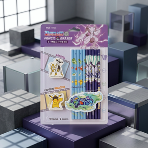 Lot de 6 gommes à crayon Pokémon, papeterie coréenne pour enfants, personnages mignons Pikaed, fournitures scolaires aléatoires, anime, vente en gros, mine noire - Product Image 2