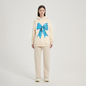 Designer Heavyweight Cotton Graphic Women's Custom Logo Cotton Embroidered Print <strong>Hoodie</strong> Essentials - Product Image 4