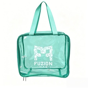 Low MOQ Green Waterproof Travel <b>Toiletry</b> Bags 12inch PVC Cosmetic Bag With Logo Reusable <b>Toiletry</b> Bag Makeup Pouch With Logo - Product Image 6