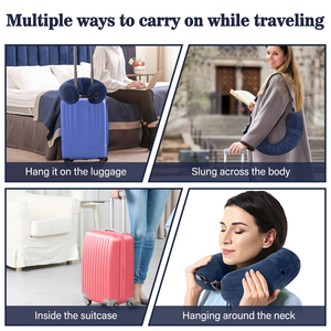 Almohada de Viaje para Avión, Bolsa de Almacenamiento para Ropa, Reposacabezas Portátil Multifuncional en Forma de U para Viajes al Aire Libre - Product Image 6