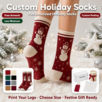 Chaussettes Jacquard Logo Noël Marque Mode Colorées Personnalisées Nouvelles Chaussettes de Noël en Coton Design East Crew