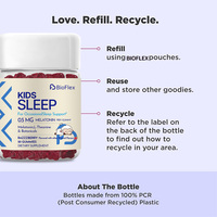 Complément alimentaire pour le sommeil à la saveur de framboise pour enfants, 0,5 mg de mélatonine, gommes pour le sommeil pour enfants avec L-théanine, camomille et mélisse