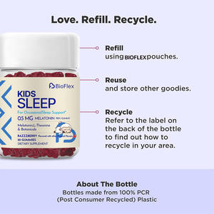 Integratore per il Sonno Masticabile per Bambini al Gusto di Lampone 0,5mg di Melatonina Caramelle Gommose per il Sonno dei Bambini con <span class=keywords><strong>L</strong></span>-Teanina, Camomilla e Melissa - Product Image 5