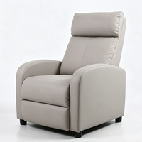 Fauteuil inclinable manuel moderne en similicuir PU à dossier haut avec structure en bois pour salon