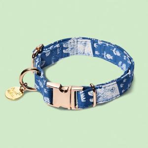 Collar de Perro de Lujo, Tamaño Pequeño, con Estampado de Animales, Moderno, Cómodo, de Algodón, Elegante, con Cierre de Hebilla Ajustable, Personalizado, Suave - Product Image 1