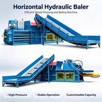 Presse à balles hydraulique horizontale, machine à balles horizontales, machine à compression automatique de carton OCC, machine à compression de papier usagé
