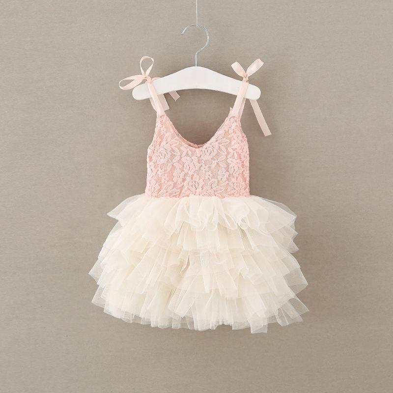 Baby Girl Suspenders Tulle Lace Tutu Girl Dress pink Skirt Summer 7-8  Girl's Clothing