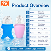 Rouleau de massage facial en silicone en forme de poisson Jinke pour thérapie par le froid, outil de beauté pour le soin du visage et des yeux, réutilisable et congelable