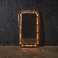 Luxe Vintage Haut de Gamme Cristal Personnalisé Rex Grand Miroir Debout Lampadaire Led pour Hôtel Lobby Villa Club