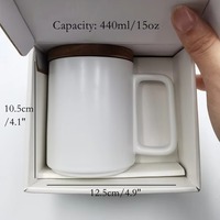 Mug de voyage en céramique sans BPA avec motif marbré noir et blanc nordique de 15 oz, logo personnalisé, grand design contemporain, cadeau de rentrée scolaire